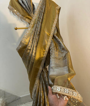 Authentic kanjivaram brocade tissue saree