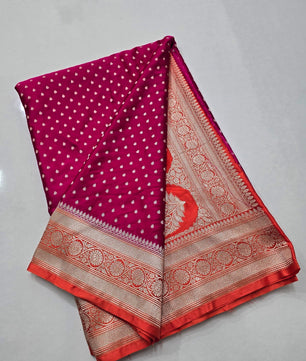 Banarasi mashru katan silk dyble saree with all over zari