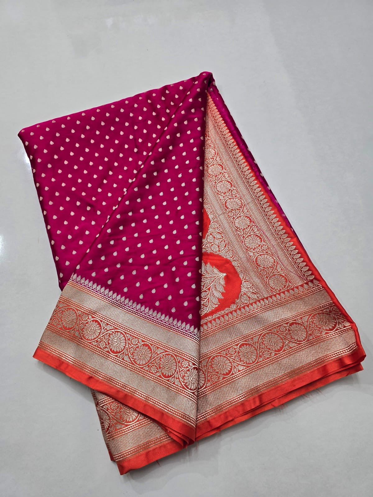 Banarasi mashru katan silk dyble saree with all over zari