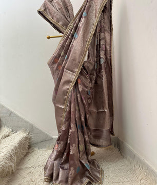 Premium tissue mina jaal saree