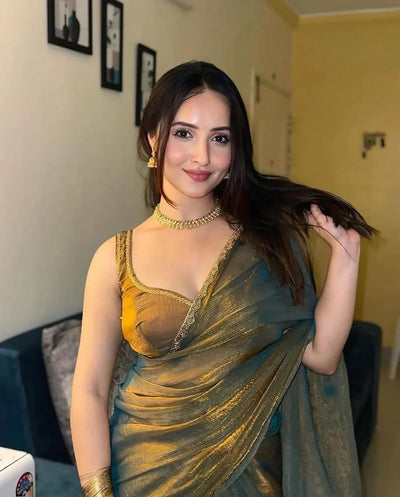Most viral saree in Fandy silk fabric