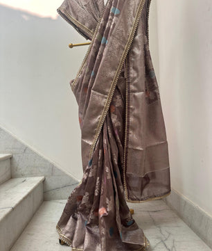 Premium tissue mina jaal saree