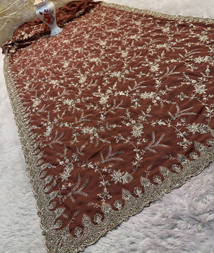 Premium Saree in faux Georgette fabric with jaal work