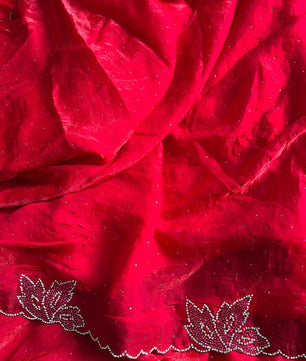 Blooming Fox Georgette saree with dual tone diamonds on all over the saree