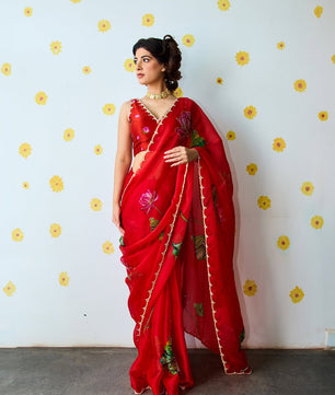 ✨Pure soft tebby silk with beautiful flower print & cutdena + pear handwork