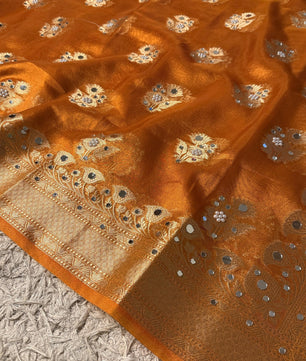 Masterpiece Glass Tissue Banarasi *Handwork* Stone, Mirror Work Saree