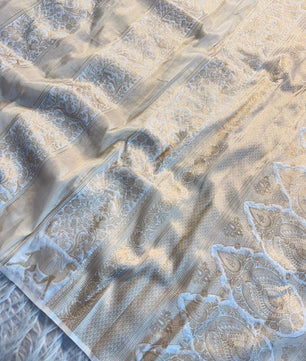 Pure Soft Banarasi Tissue Zari Silk Weaving Saree