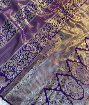 Pure Soft Banarasi Tissue Zari Silk Weaving Saree