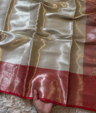 Kanjeevaram Banarasi Broacade Semi Katan Tanchui Silk Saree