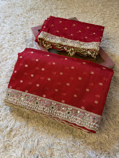 Soft Tissue saree with all over booti