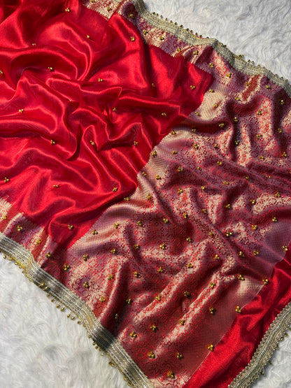 Premium Ghungroo Saree  in Banarasi tissue silk fabric