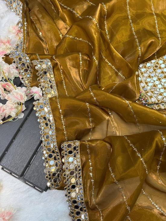 Beautiful satin organza saree