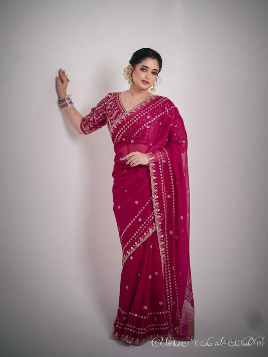 Soft Space silk saree with zari work
