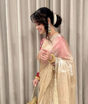 Soft Zimmi choo Saree in heavy hand work