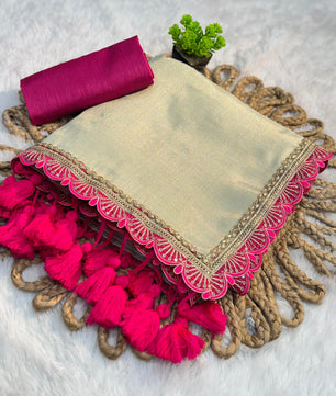 TISSUE GOLDEN SOFT SAREE