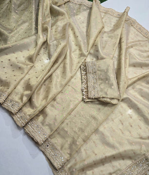 Banarasi tissue silk saree with all over chunri but