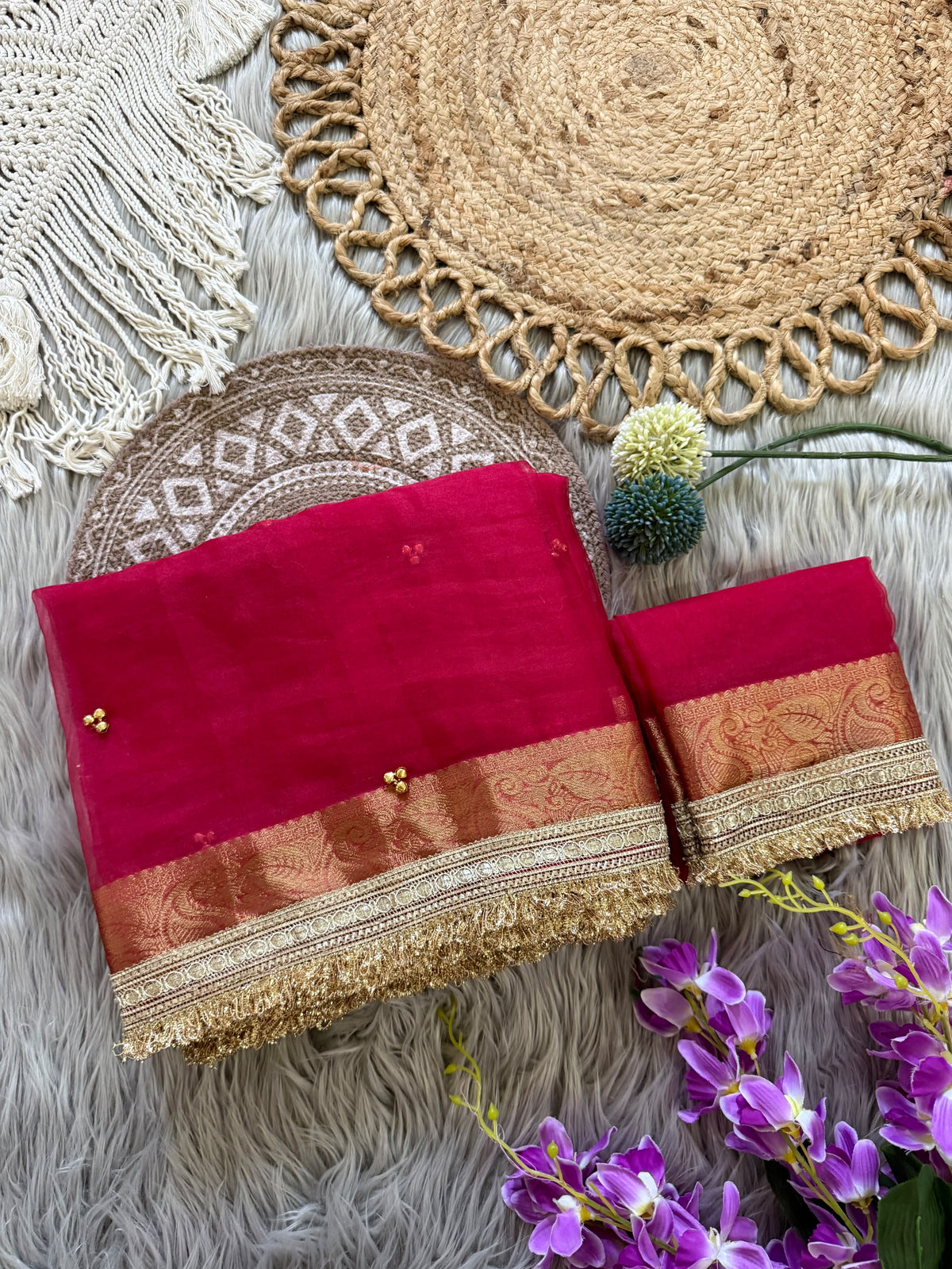 Premium saree with all over Ghungroo work