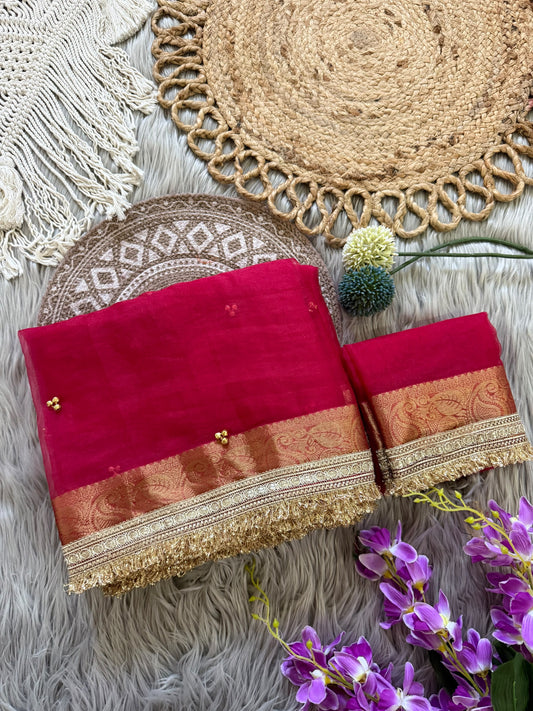 Premium saree with all over Ghungroo work