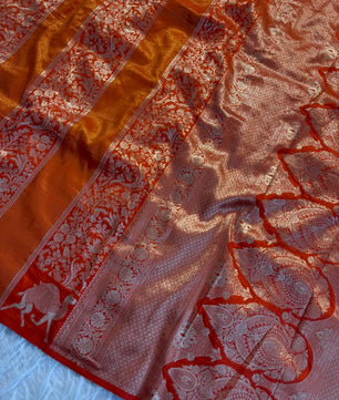 Pure Soft Banarasi Tissue Zari Silk Weaving Saree