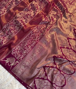 Pure Soft Banarasi Tissue Zari Silk Weaving Saree