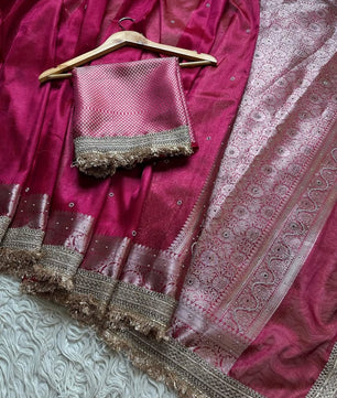 Banarasi soft  maharani glass tissue silk