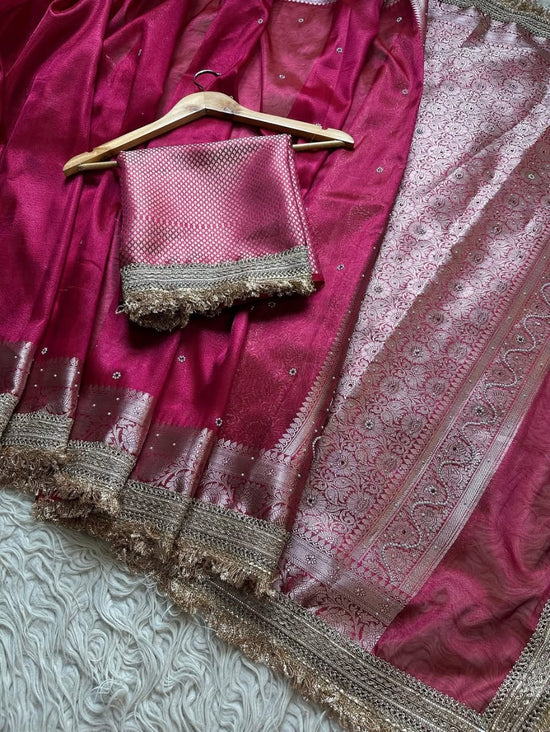 Banarasi soft  maharani glass tissue silk