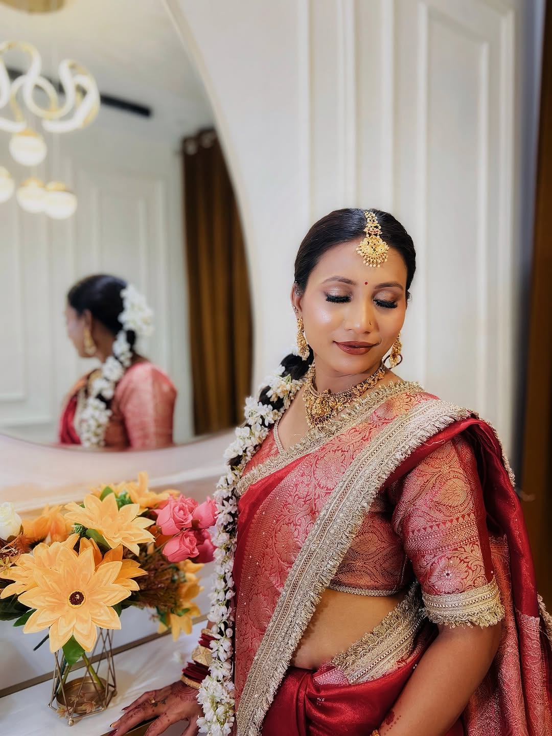 Designer Banarasi Tissue Saree with Pearl Work on all over Body with Intricate Border and Pallu Design Along with Gotta Patti Lace Work