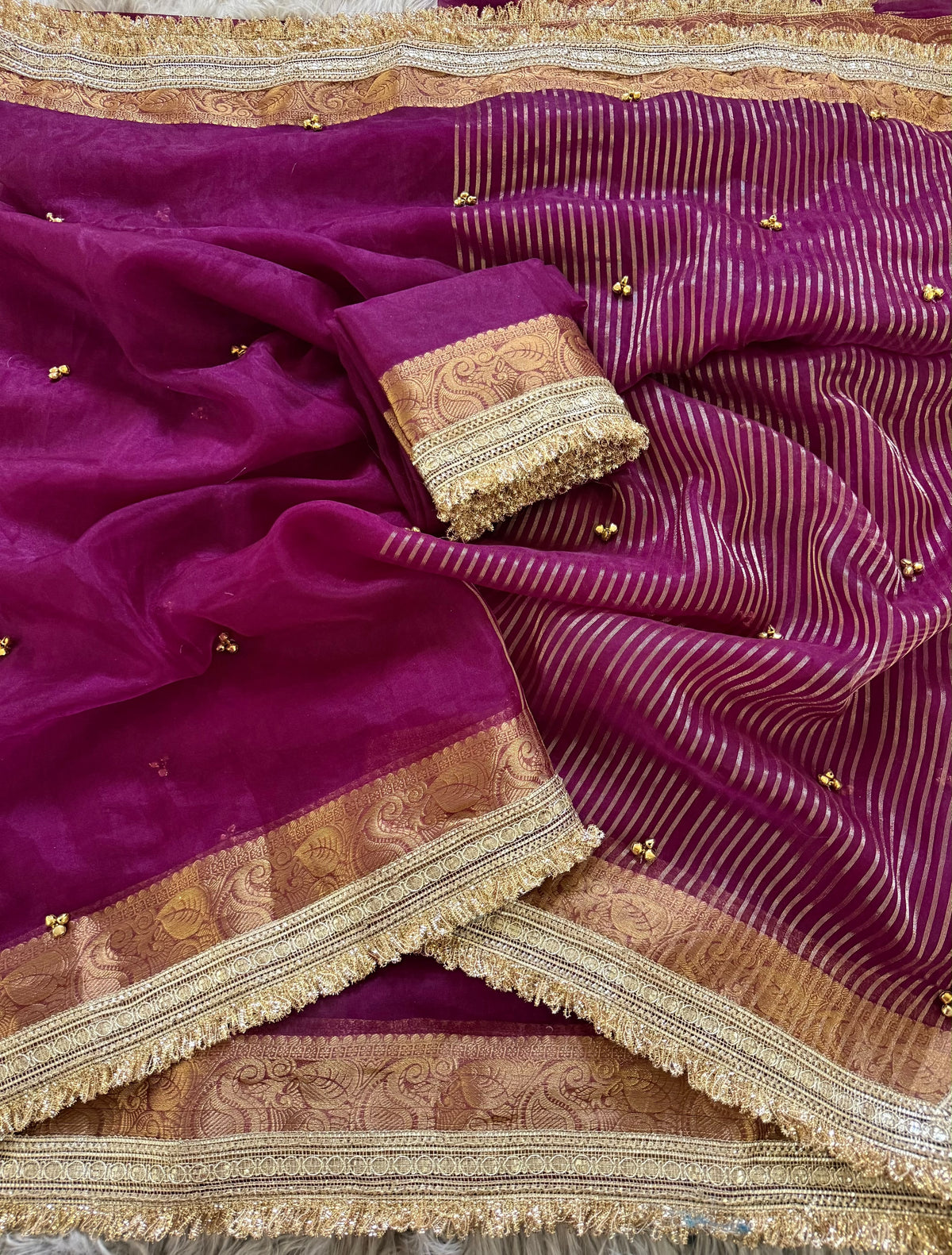 Premium saree with all over Ghungroo work