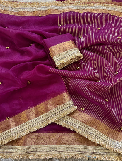 Premium saree with all over Ghungroo work