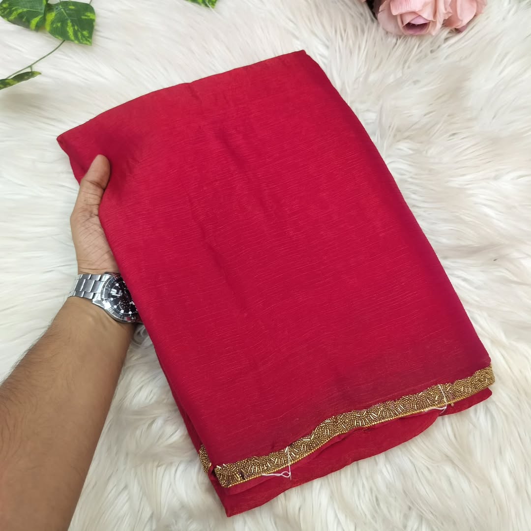 Most viral saree in Fandy silk fabric