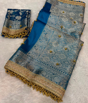Viral Ghungroo Saree in tissue Silk fabric
