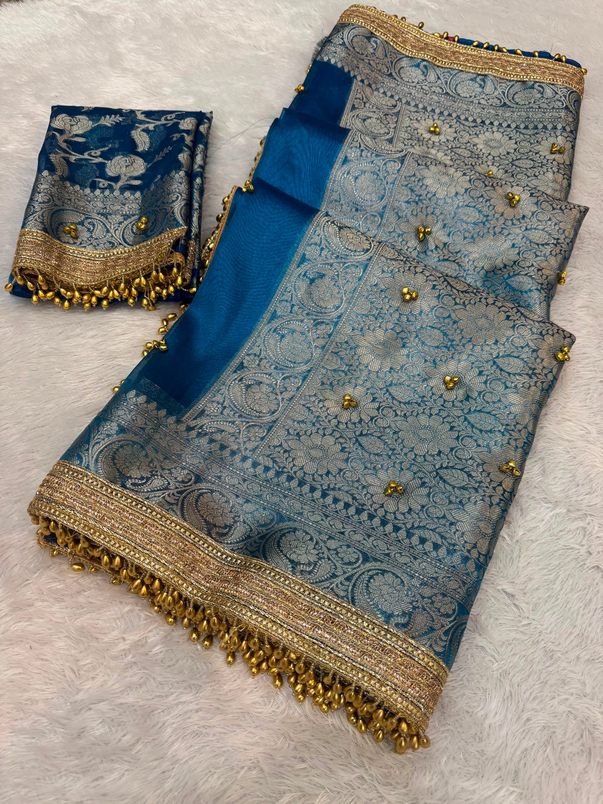 Viral Ghungroo Saree in tissue Silk fabric