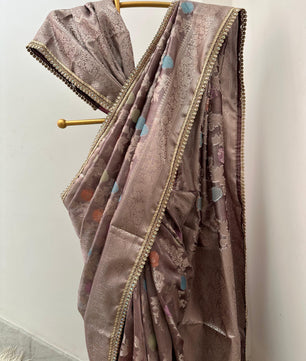 Premium tissue mina jaal saree