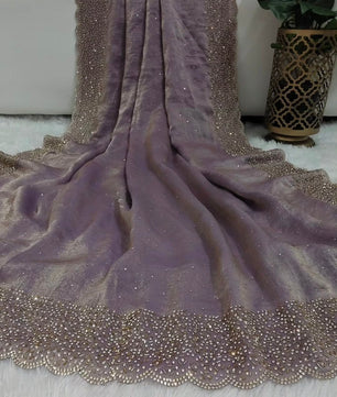 Beautiful saree in space silk fabric