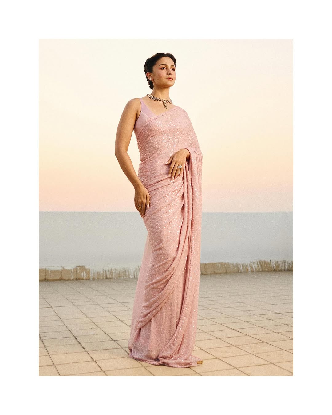 Alia Bhatt inspired pink saree