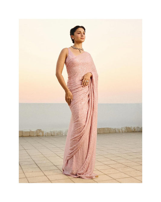 Alia Bhatt inspired pink saree