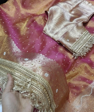 MAHARANI GLASS TISSUE SILK saree collection