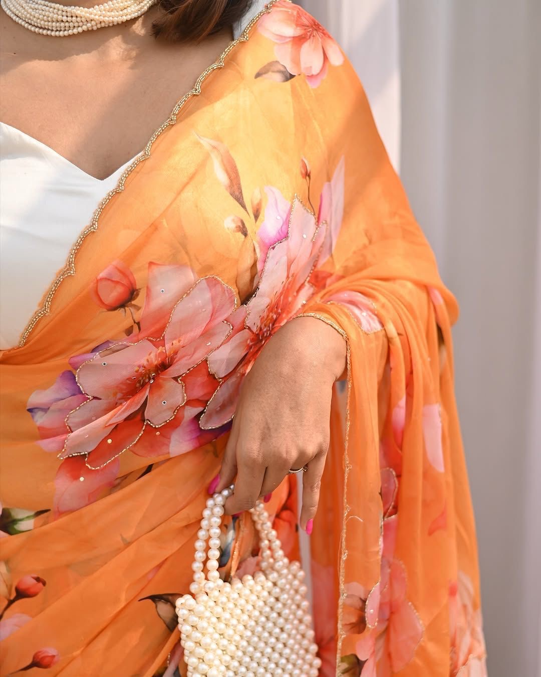 New Tebi silk with designer handwork saree