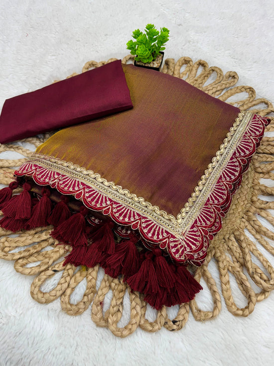 TISSUE GOLDEN SOFT SAREE