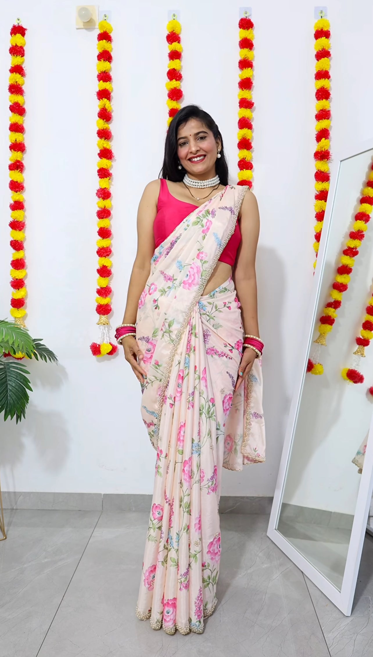 New demanded Moti work printed saree