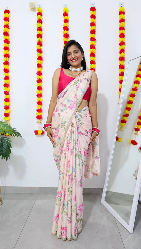 New demanded Moti work printed saree