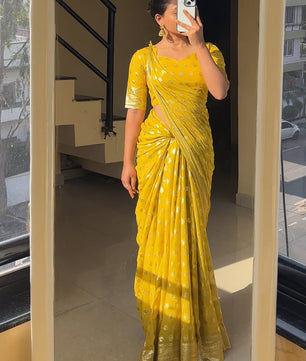 Viscose Georgette Saree With running Blouse