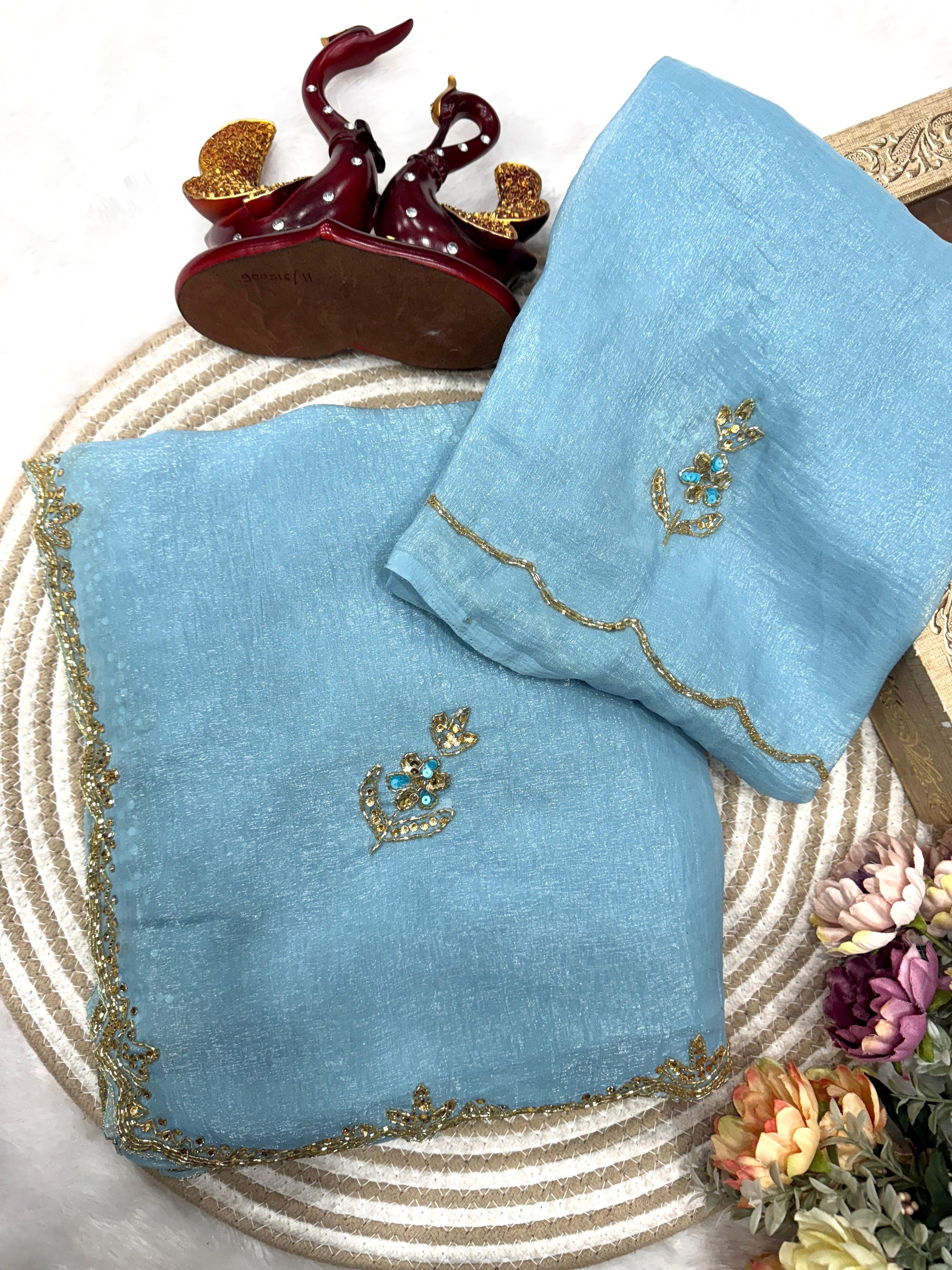 Beautiful saree in katdana work