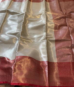 Kanjeevaram Banarasi Broacade Semi Katan Tanchui Silk Saree