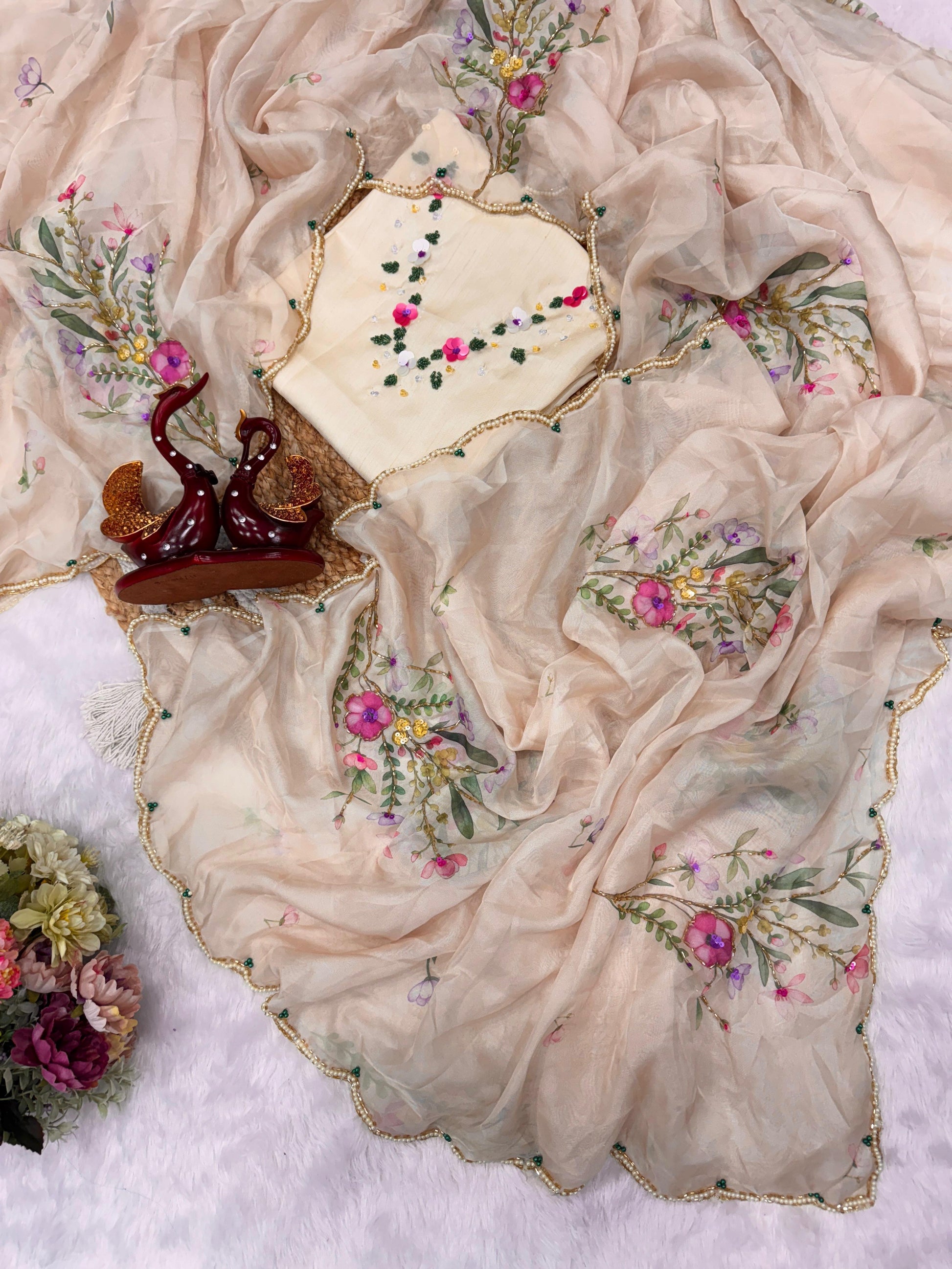 Fresh Arrival – Handwork Elegance Saree￼