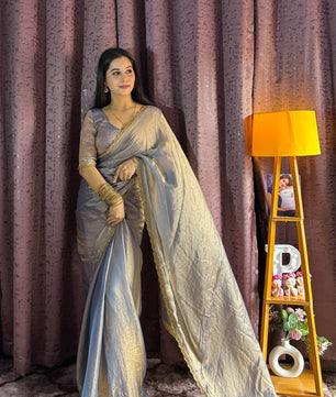 Most viral saree in Fandy silk fabric