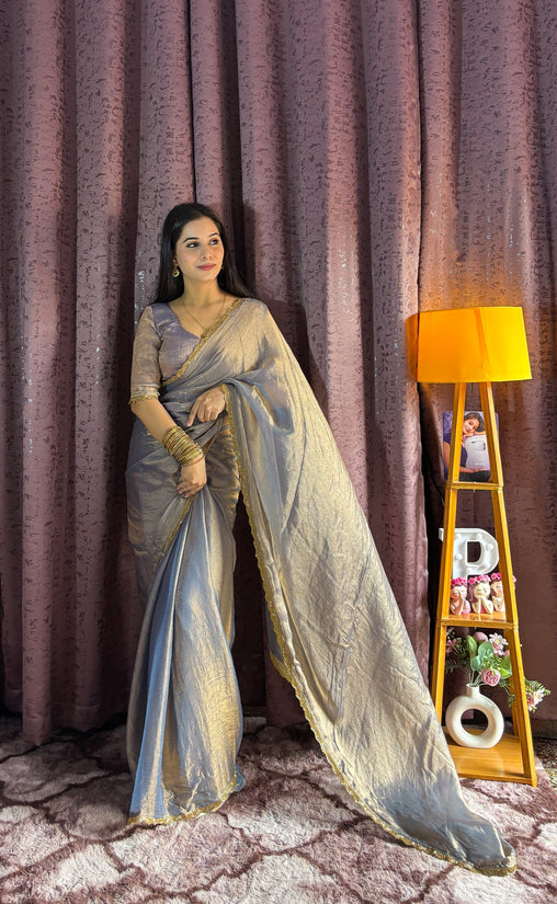 Most viral saree in Fandy silk fabric