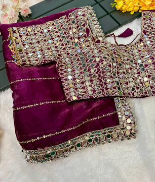 Soft satin Organza saree✨