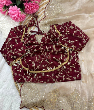 Pure soft fendy chiffon fabric with amazing embroidery  work