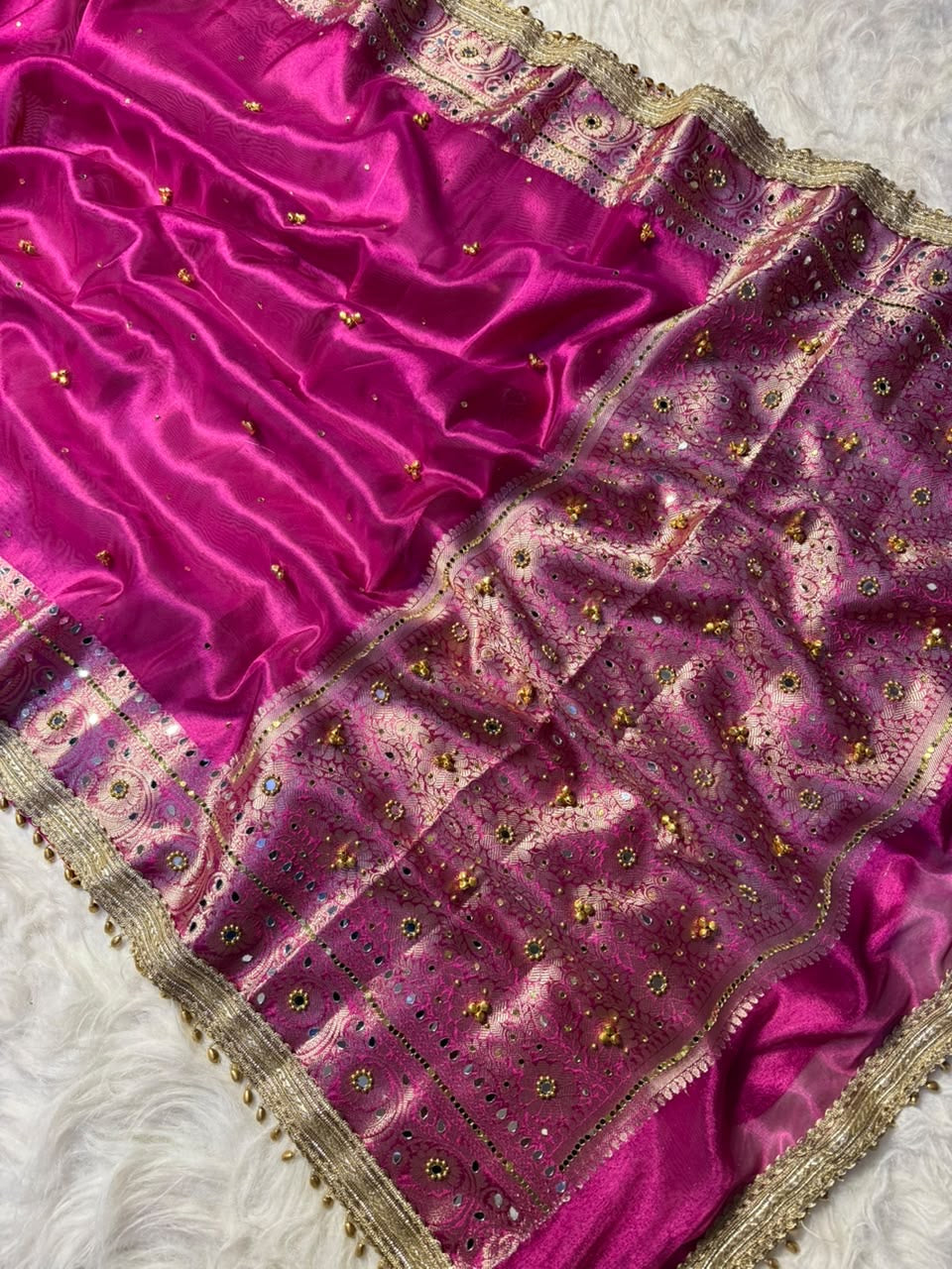 Tissue saree with ghungroo